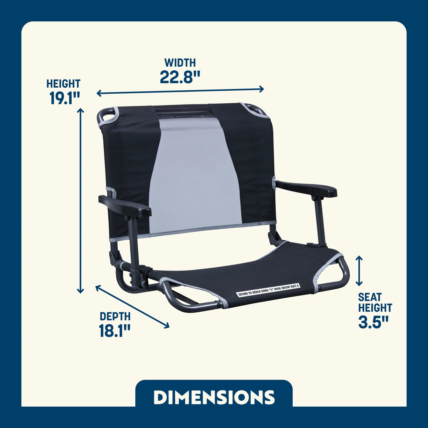 Big Comfort Stadium Chair™ with Armrests - Game Day Choice