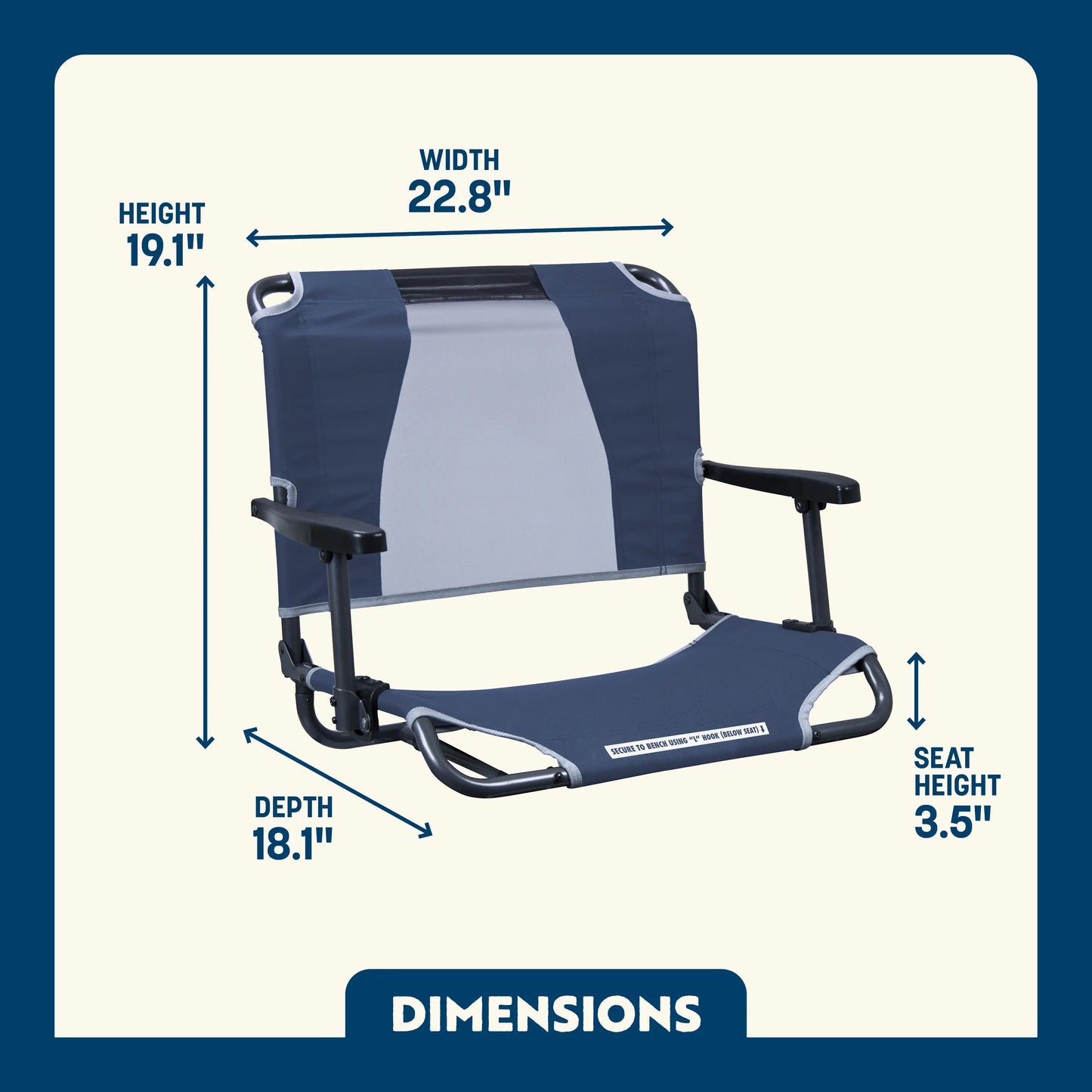 Big Comfort Stadium Chair™ with Armrests - Game Day Choice
