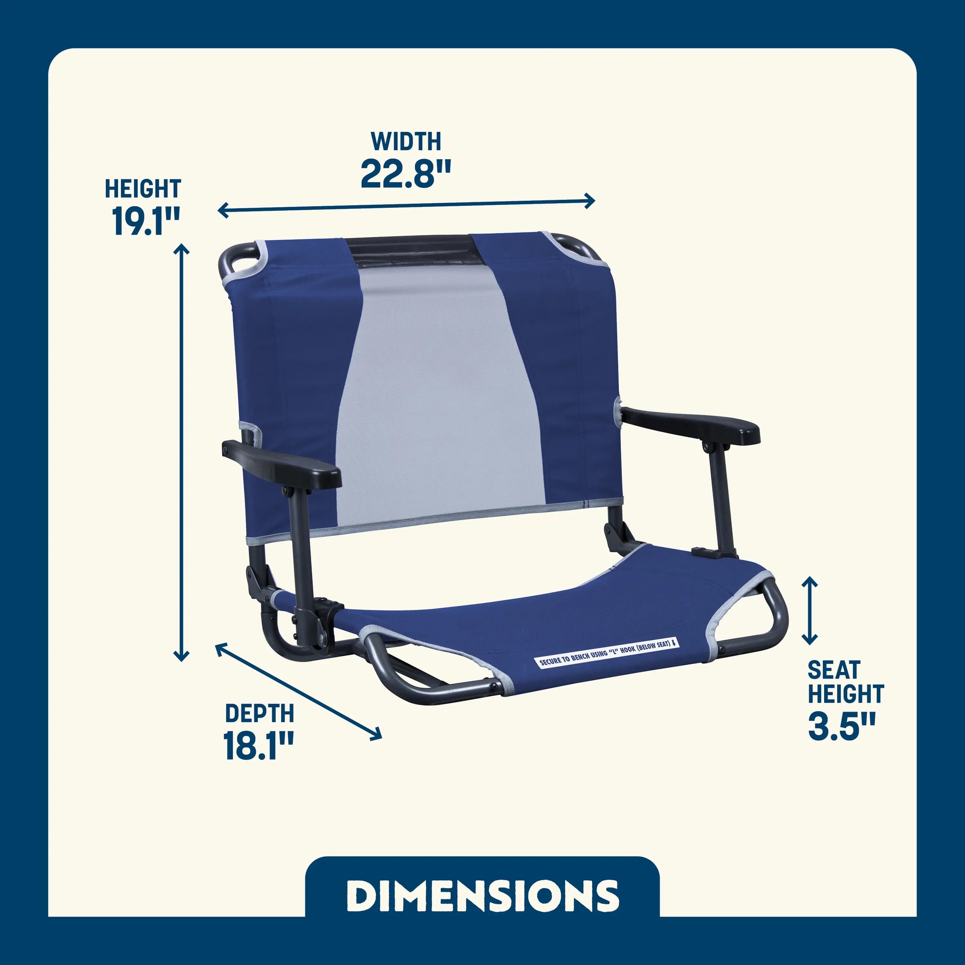 Big Comfort Stadium Chair™ with Armrests - Game Day Choice