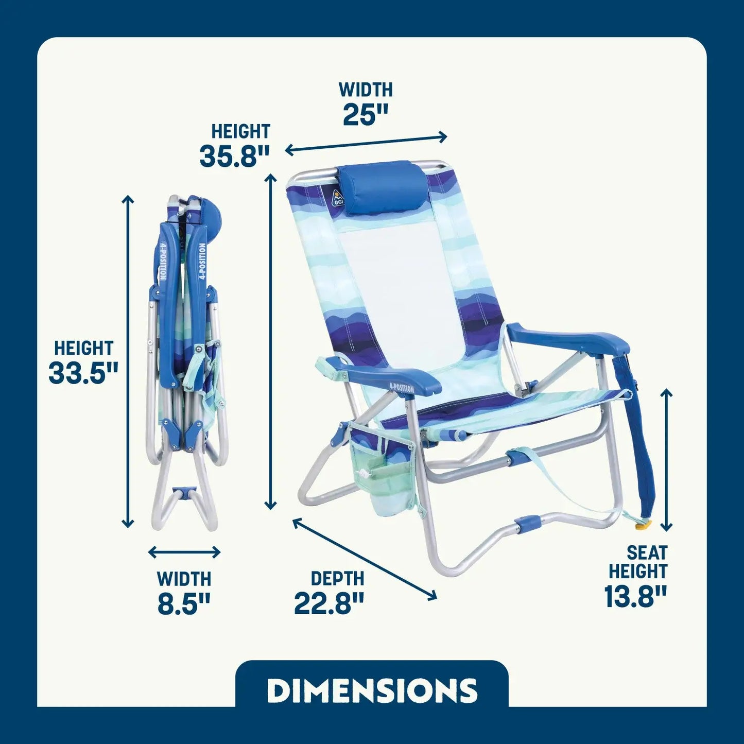 Bi-Fold Beach Chair™ - Coastline Carry