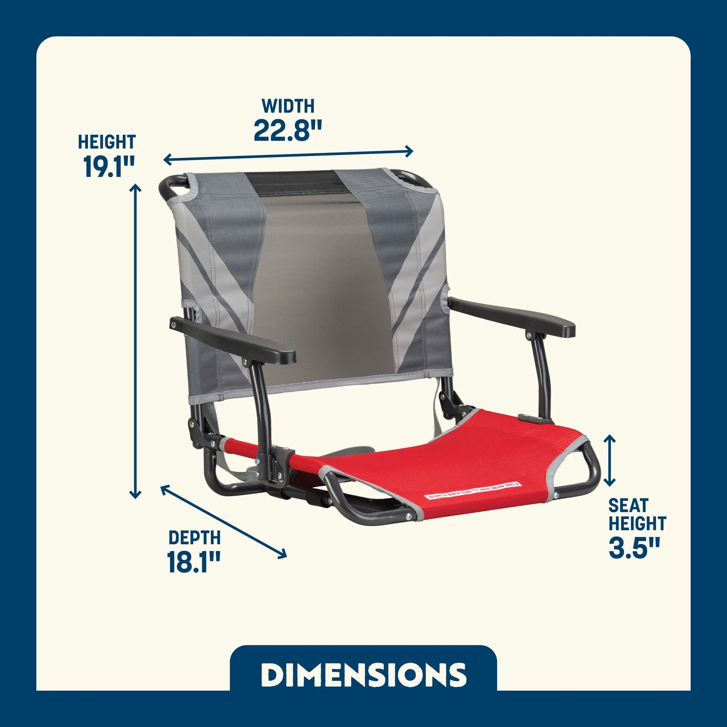 Big Comfort Stadium Chair™ with Armrests - Game Day Choice