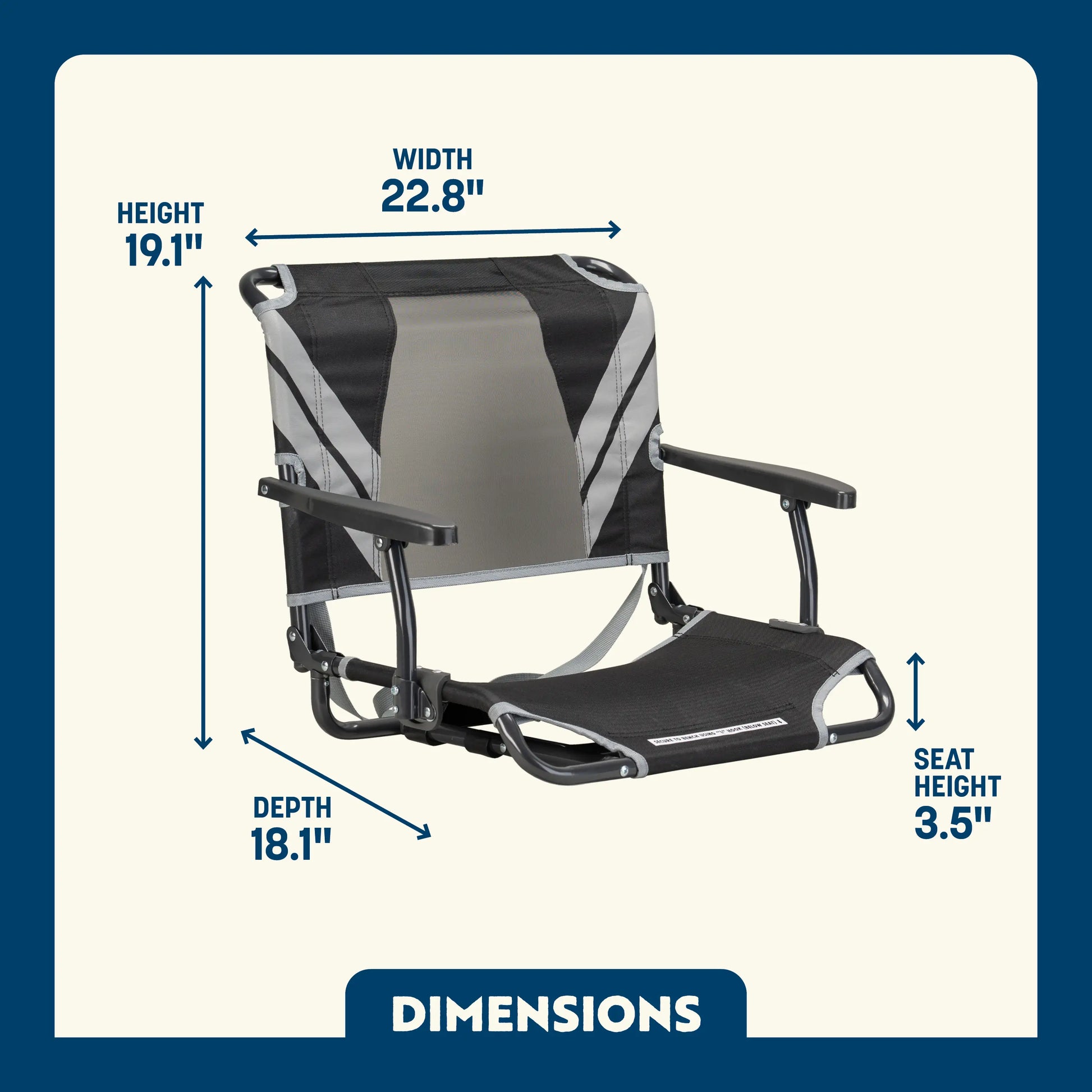 Big Comfort Stadium Chair™ with Armrests - Game Day Choice