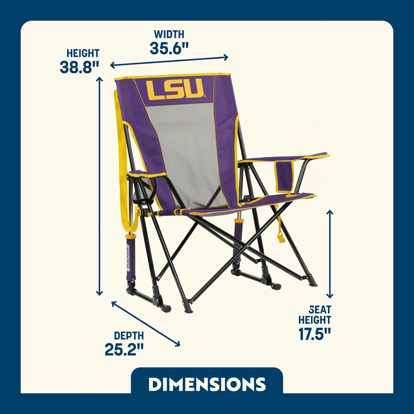 College Comfort Pro Rocker™ - LSU Tigers - Tailgate Pick
