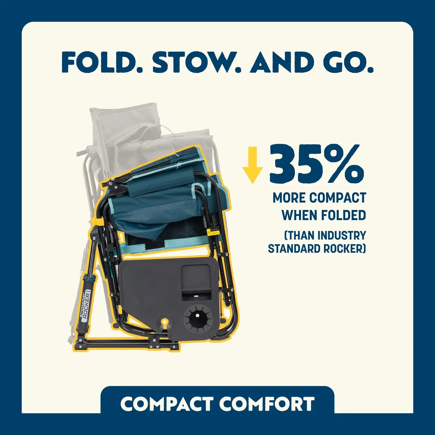 Stowaway Rocker™ with Side Table - Tailgate Prep