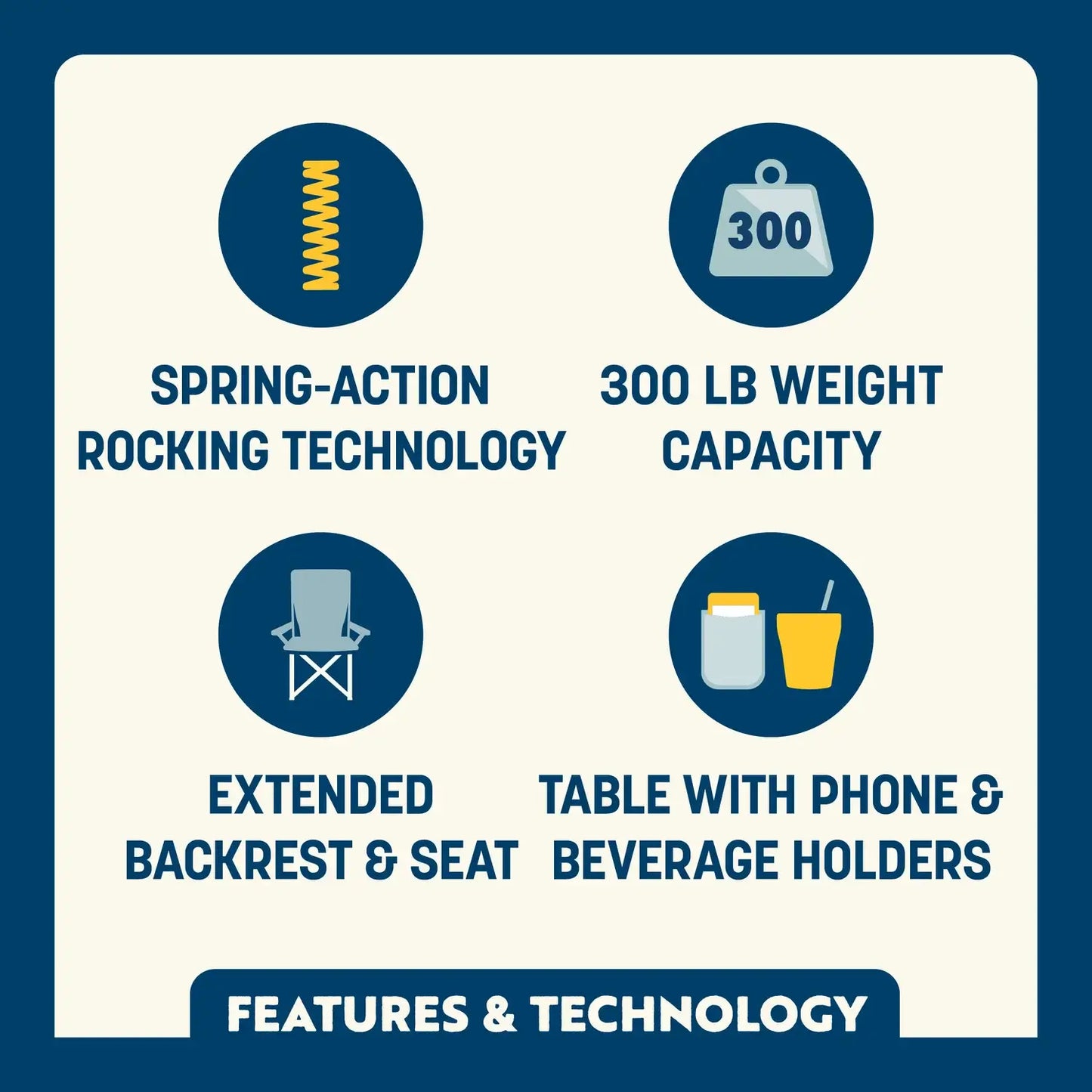 Stowaway Rocker™ with Side Table - Tailgate Prep
